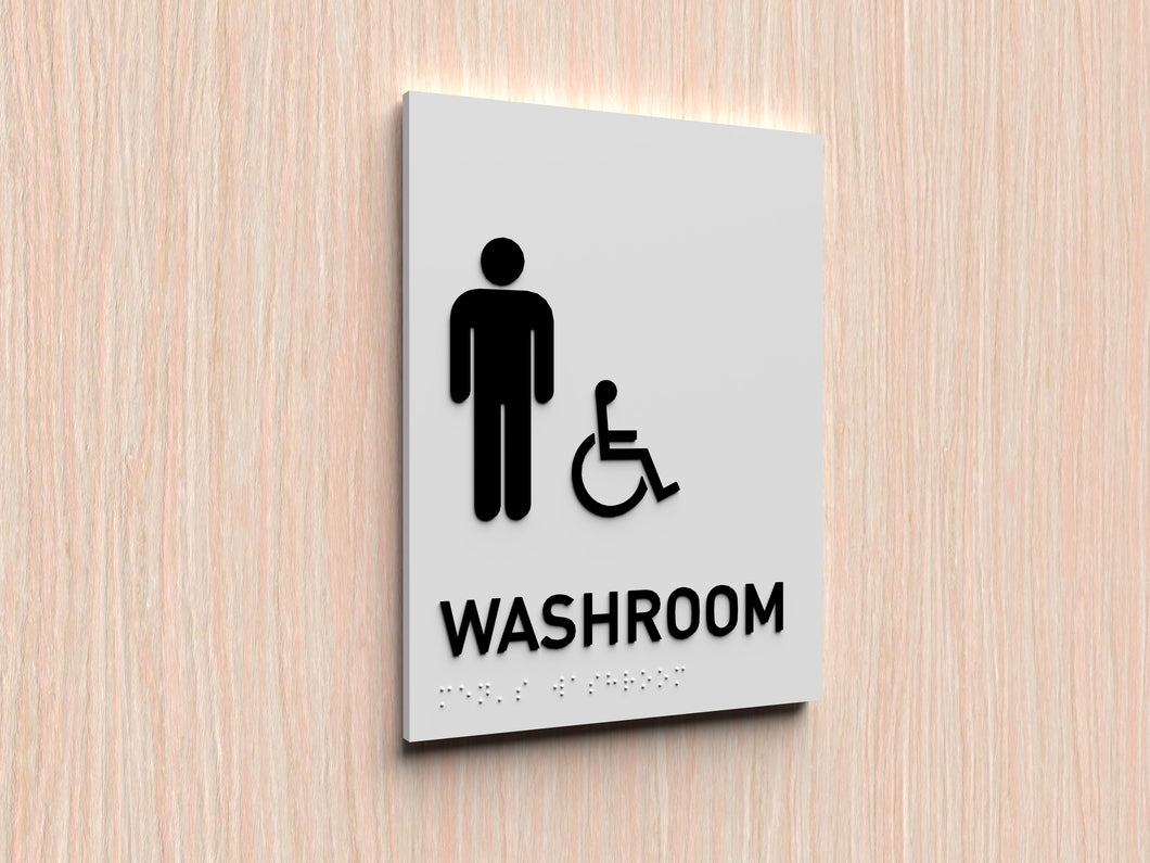 Washroom Signs - Digital Printed, Tactile